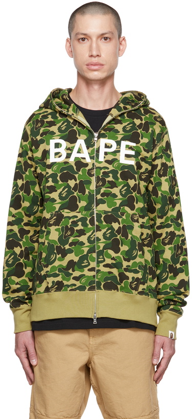 Photo: BAPE Green Camo Zip-Up Hoodie