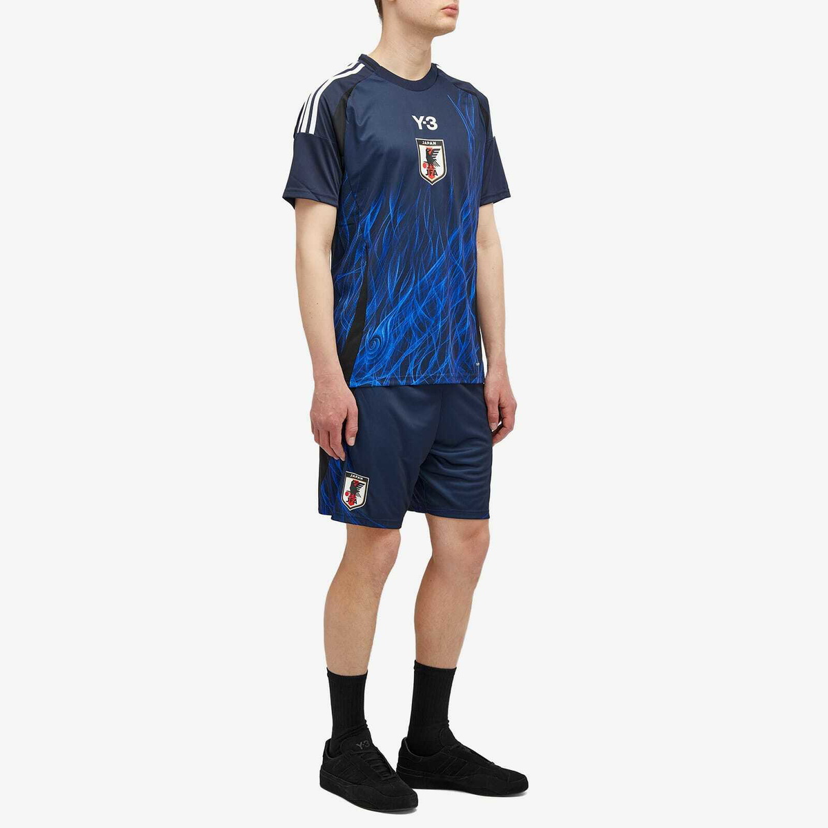 Y-3 Men's x JFA 2024 Home Football Shorts in Legend Ink Y-3