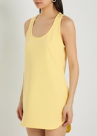 Wardrobe.nyc Stretch-crepe Mini Dress Yellow