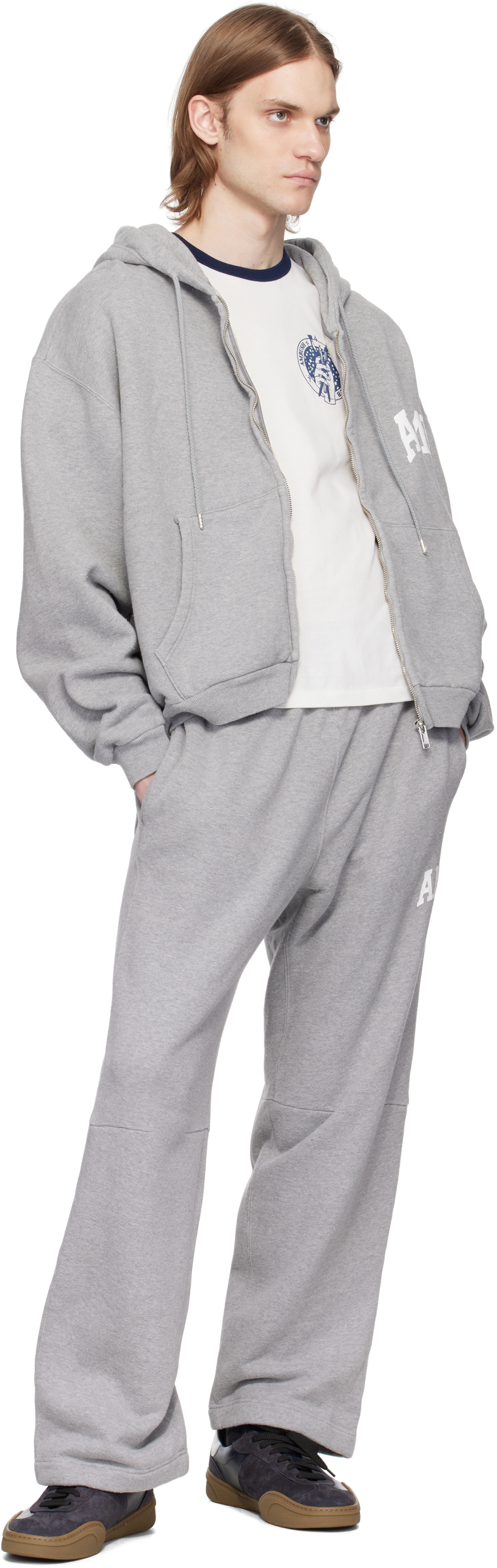 【AMBUSH】 WOMENS AMB GRAPHIC ZIP-UP HOODIE AMBUSH SS25 WOMENS AMB GRAPHIC ZIP-UP HOODIE / GRY - NUBIAN