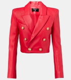 Balmain Cropped leather jacket