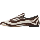 Wales Bonner White & Burgundy Dakar Loafers