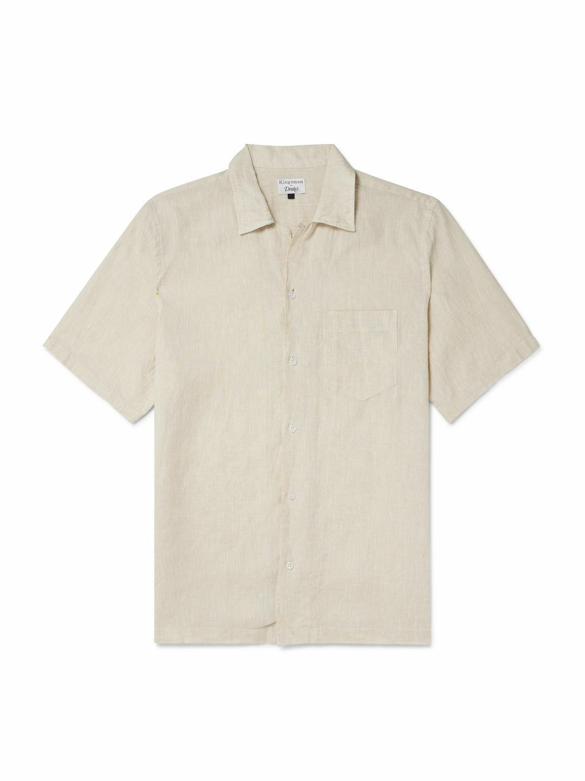 Kingsman - Drake's Convertible-Collar Linen Shirt - Neutrals