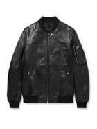 Rick Owens - Waxed-Leather Bomber Jacket - Black