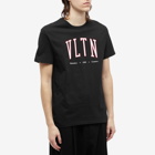 Valentino Men's VLTN College Logo T-Shirt in Black/White/Red