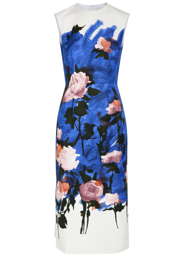 Photo: Erdem Floral-print Faille Midi Dress Multi Floral