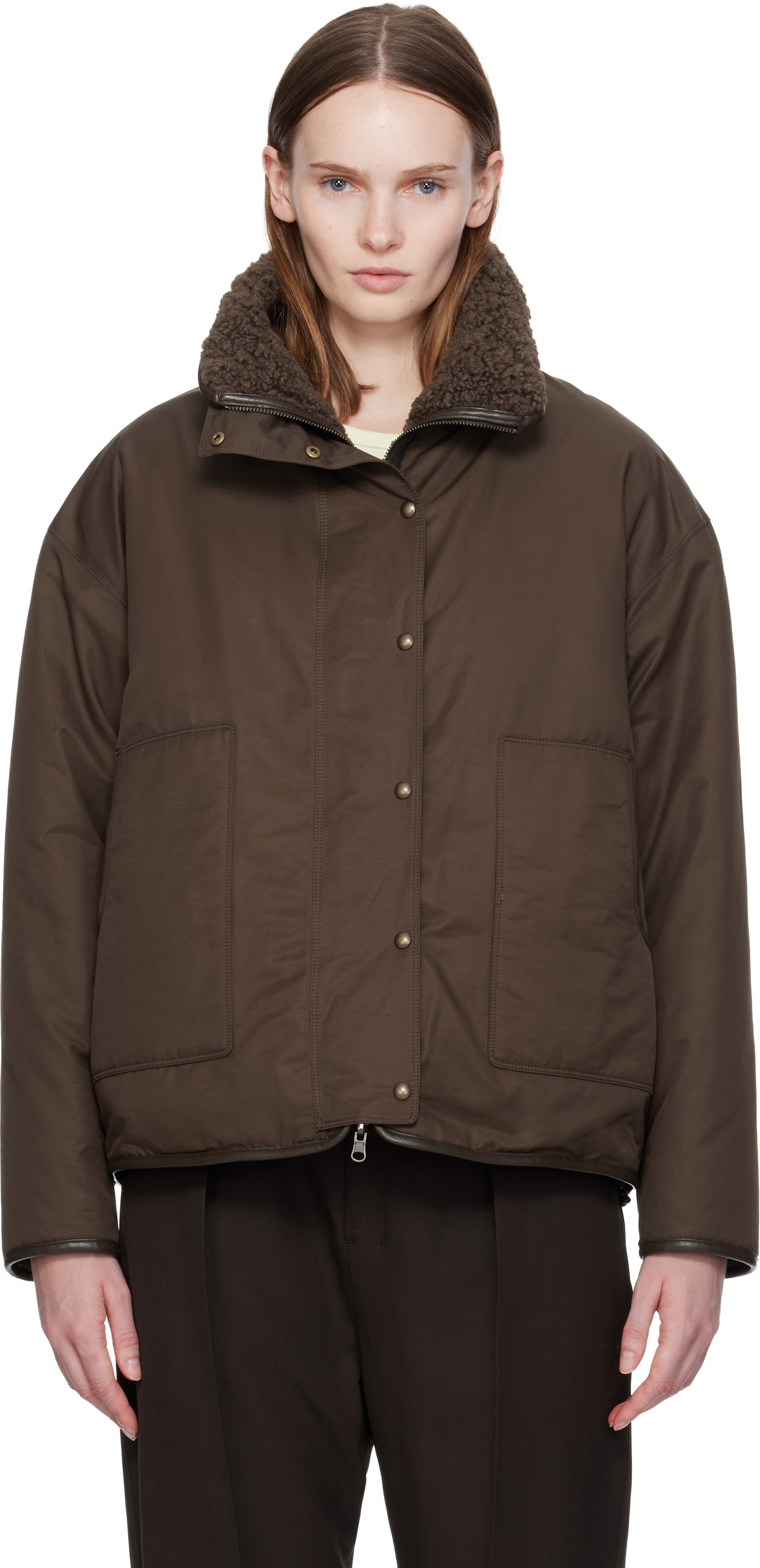 Nothing Written Brown Pooh Reversible Faux-Shearling Jacket