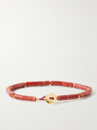 Mikia - Coral and Gold-Plated Beaded Bracelet - Red