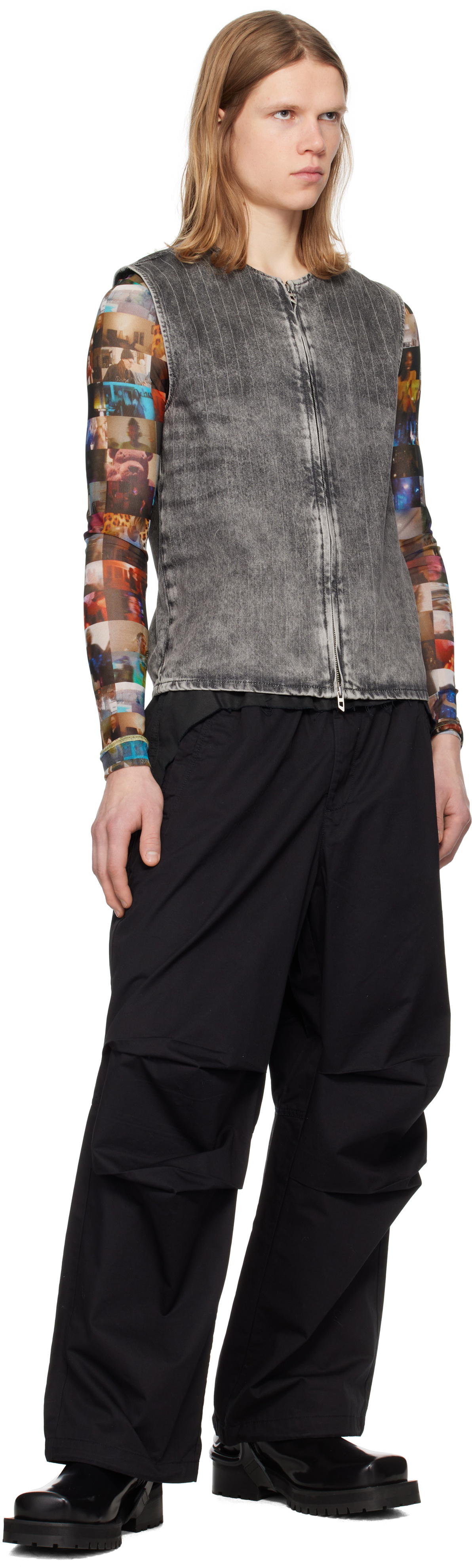 Diesel Gray D-Sund-S Denim Vest