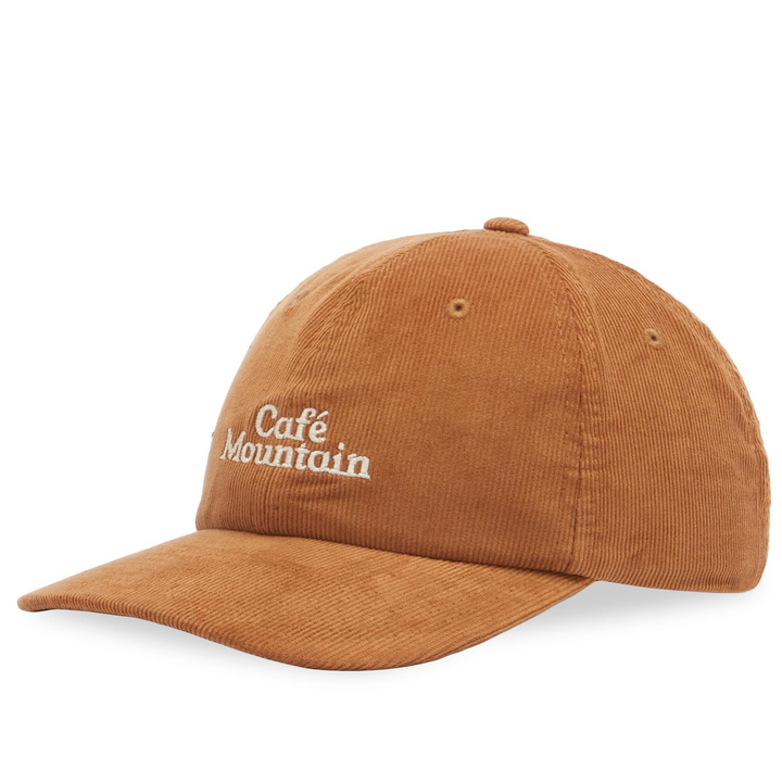 Photo: Café Mountain Men's Simple Logo Cord Cap in Tan 