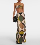 Pucci Printed back-slit maxi skirt
