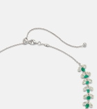 Kamyen 18kt white gold necklace with emeralds
