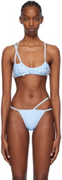 GCDS Blue Crystal Bikini Top
