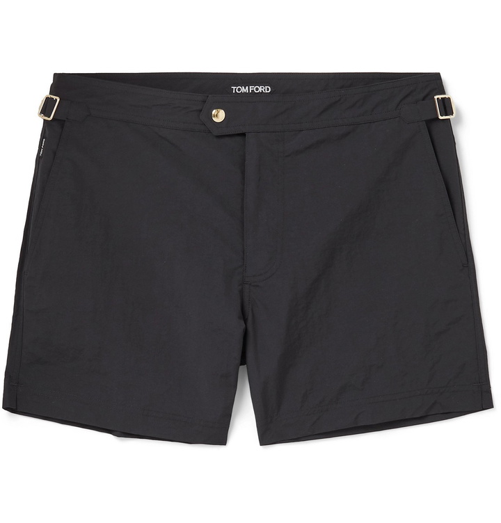 Photo: TOM FORD - Slim-Fit Mid-Length Swim Shorts - Black