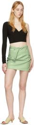 Aleksandre Akhalkatsishvili Green Faux-Leather Mini Skirt