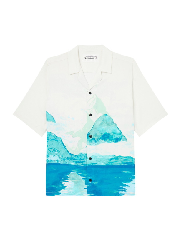 Photo: MANAAKI - Paradise Camp-Collar Printed Lyocell Shirt - Blue