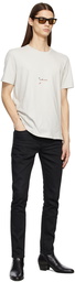 Saint Laurent Off-White Round Collar Rive Gauche T-Shirt