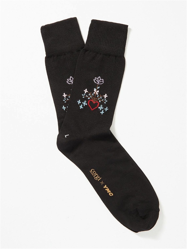 Photo: YMC - Corgi Printed Cotton-Blend Socks