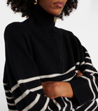 Nili Lotan Ganze striped cashmere half-zip sweater