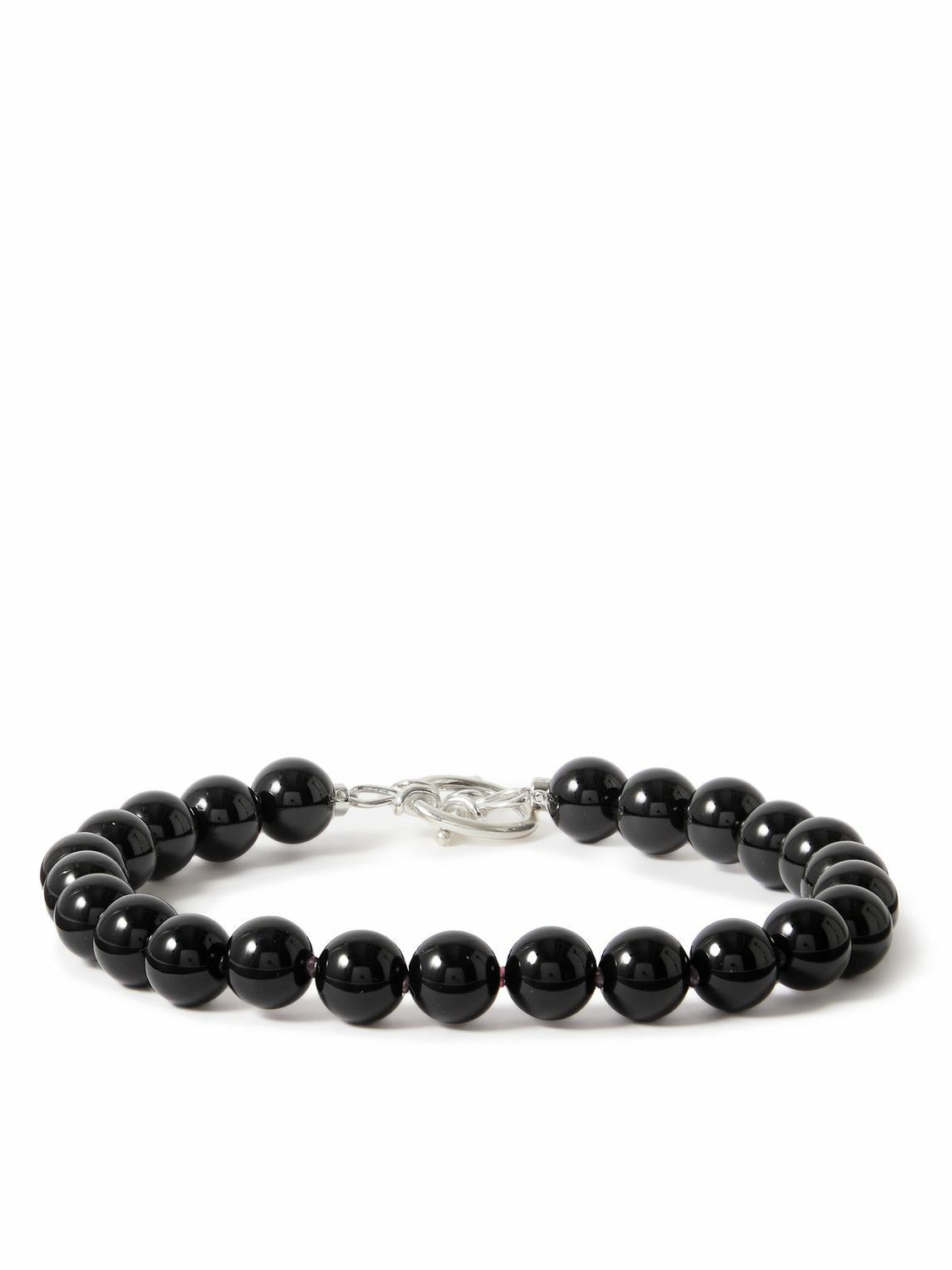 Needles SilverTone Onyx Beaded Bracelet Needles