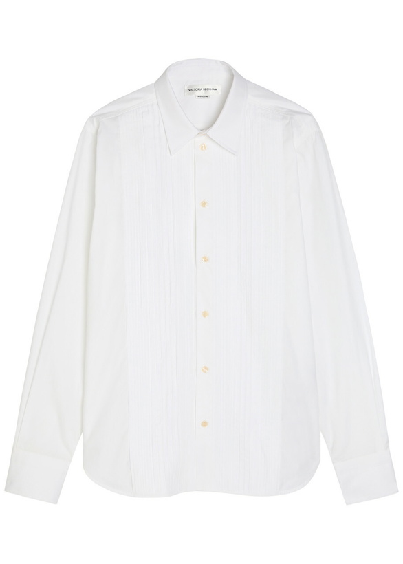 Photo: Victoria Beckham Pintuck Cotton-poplin Shirt White