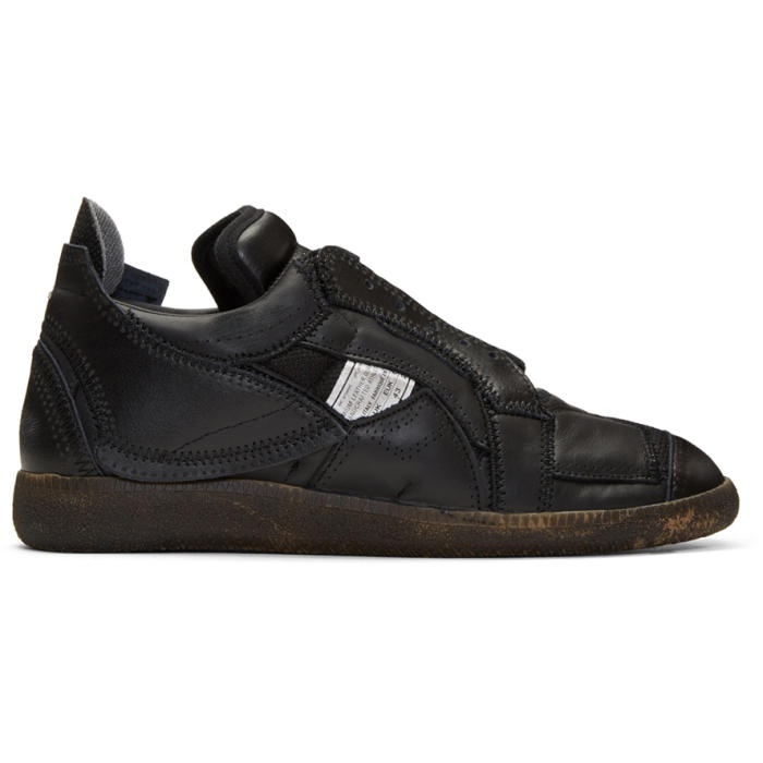 Photo: Maison Margiela Black Limited Edition Mixed Patchwork Sneakers