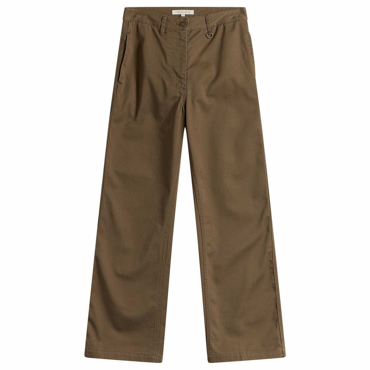 Nothing Written Women's Tabby Wide Chino Pants in Moss Brown