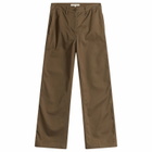 Nothing Written Women's Tabby Wide Chino Pants in Moss Brown