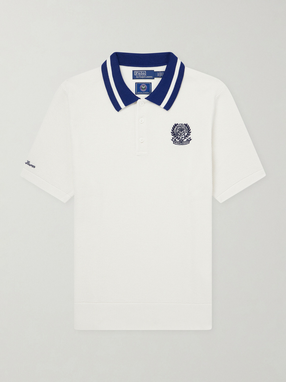 Polo Ralph Lauren - Wimbledon Embroidered Cotton-Knitted Shirt - White