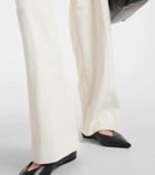 Toteme High-rise silk and cotton wide-leg pants
