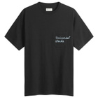 Universal Works Men's Script Logo Pocket T-shirt in Black
