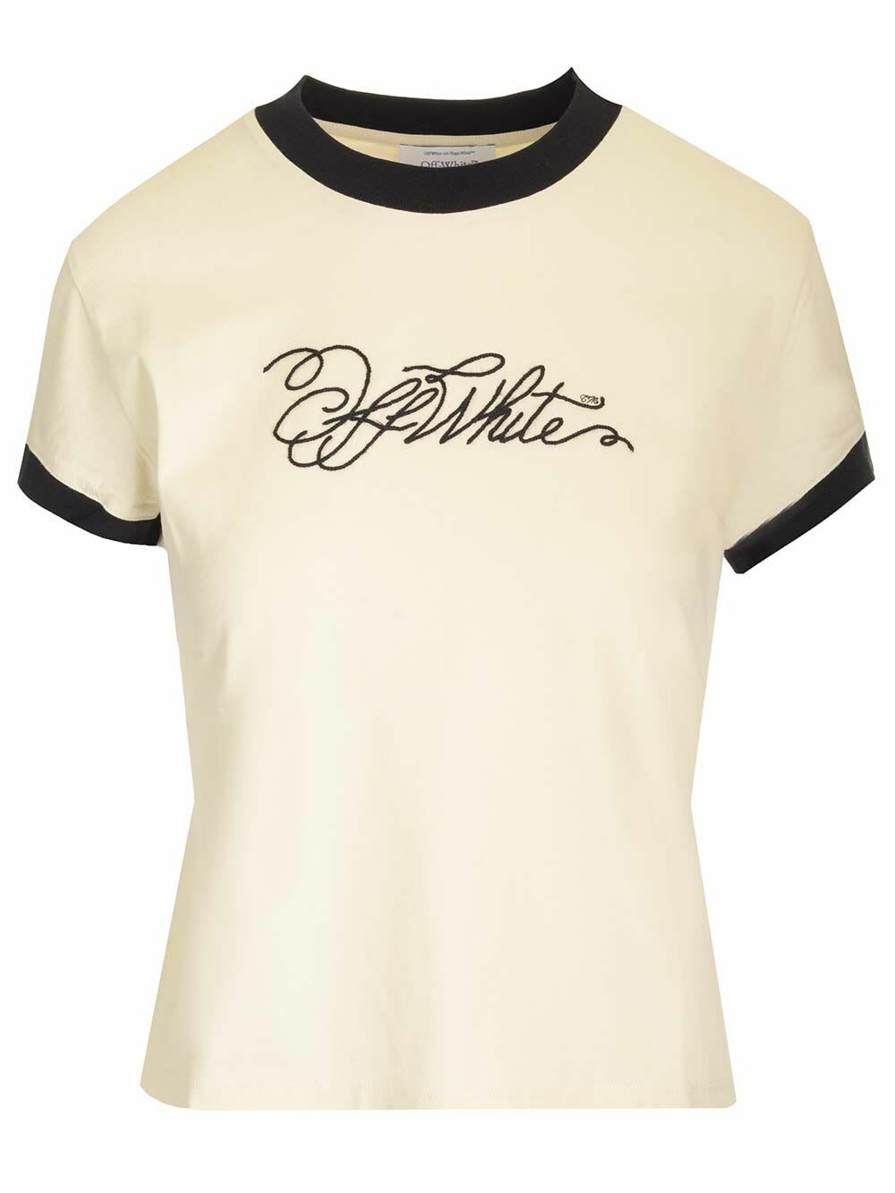 Off-White Big Logo Bookish Crop Tee Off-White