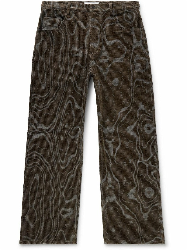 Photo: Small Talk - Throwing Fits Straight-Leg Printed Cotton-Blend Corduroy Trousers - Brown