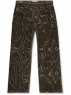 Small Talk - Throwing Fits Straight-Leg Printed Cotton-Blend Corduroy Trousers - Brown
