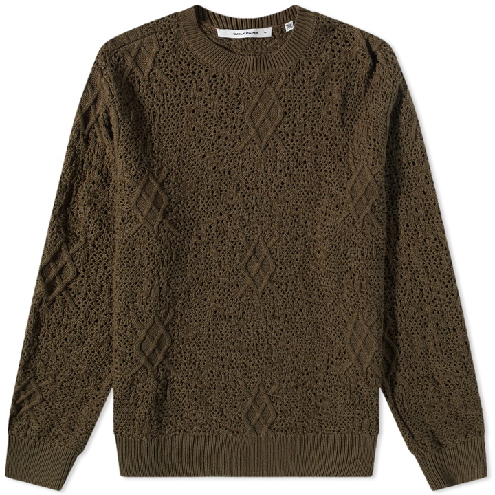 Photo: Daily Paper Men's Shield Crochet Sweater in Four Leaf