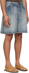 WOOYOUNGMI Blue One Tuck Denim Shorts