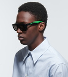 Bottega Veneta - Rectangular acetate sunglasses