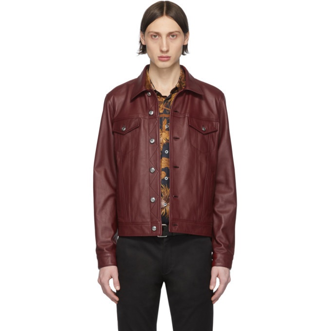 Photo: Paul Smith Red Leather Trucker Jacket