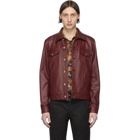 Paul Smith Red Leather Trucker Jacket
