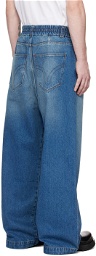 AMI Alexandre Mattiussi Blue Wide-Leg Jeans