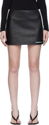Casablanca Black Striped Leather Miniskirt