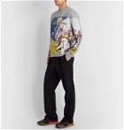 Valentino - Printed Loopback Cotton-Blend Jersey Sweatshirt - Gray