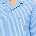 Hommegirls Women's Short Sleeve Pocket Shirt in Blue/White Stripe
