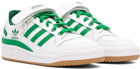 adidas Originals White & Green Forum Low Sneakers