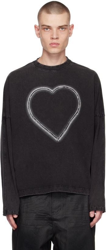 Photo: We11done Black Heart Choker Long Sleeve T-Shirt