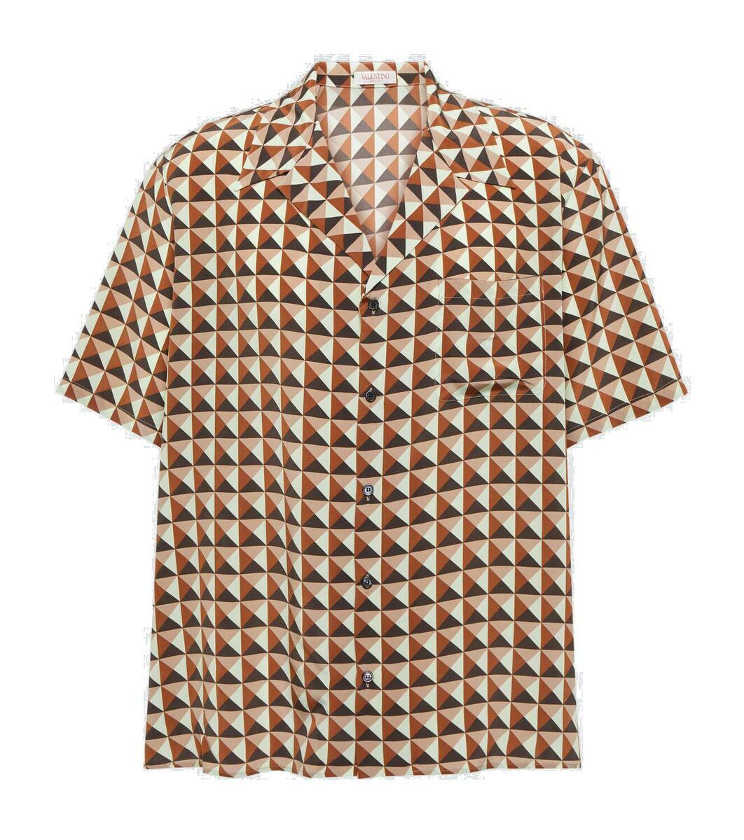 Valentino Printed cotton poplin bowling shirt Valentino