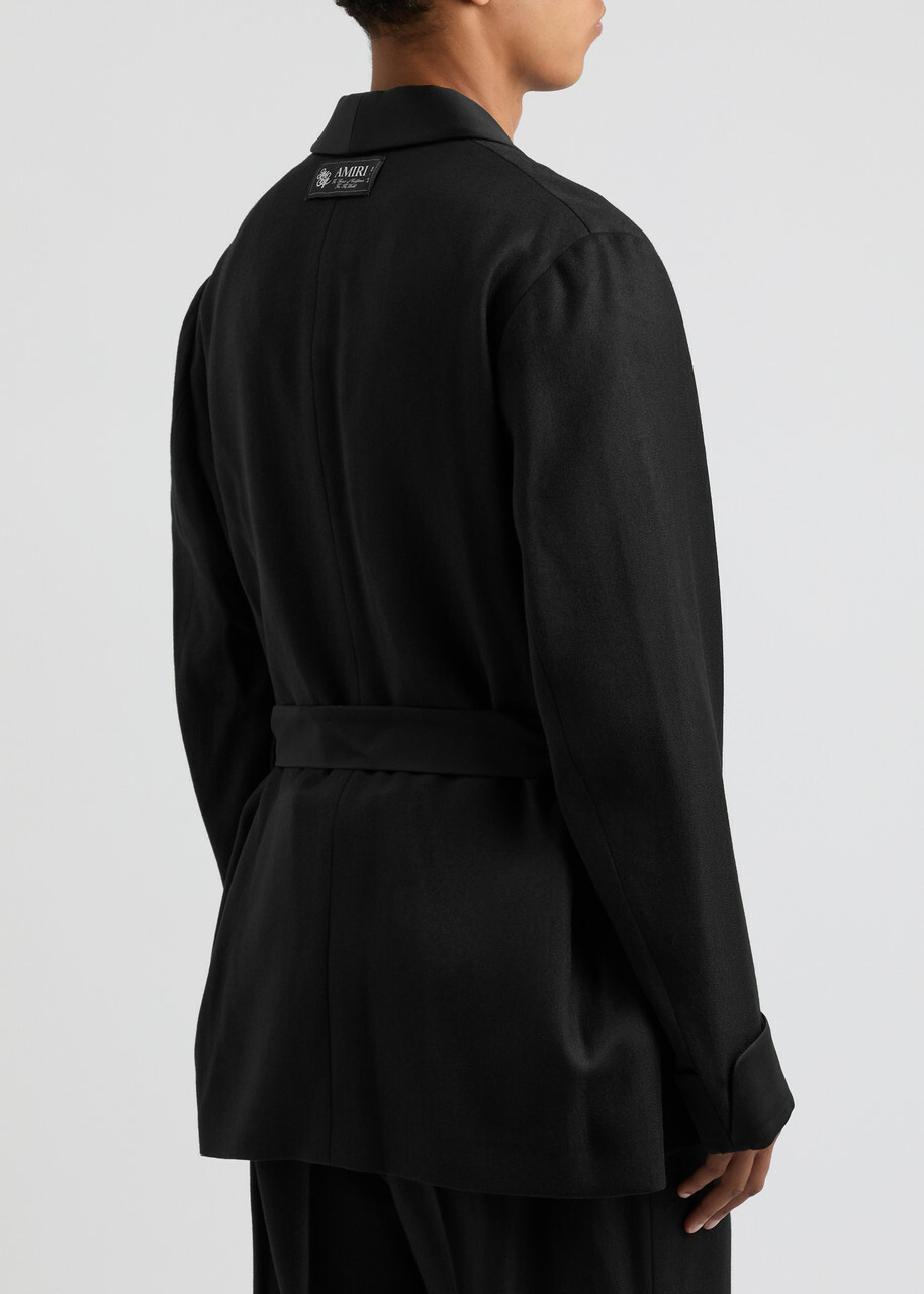 Amiri Smoking Belted Wool-blend Blazer Black Amiri