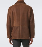 Canali Shearling-trimmed leather jacket