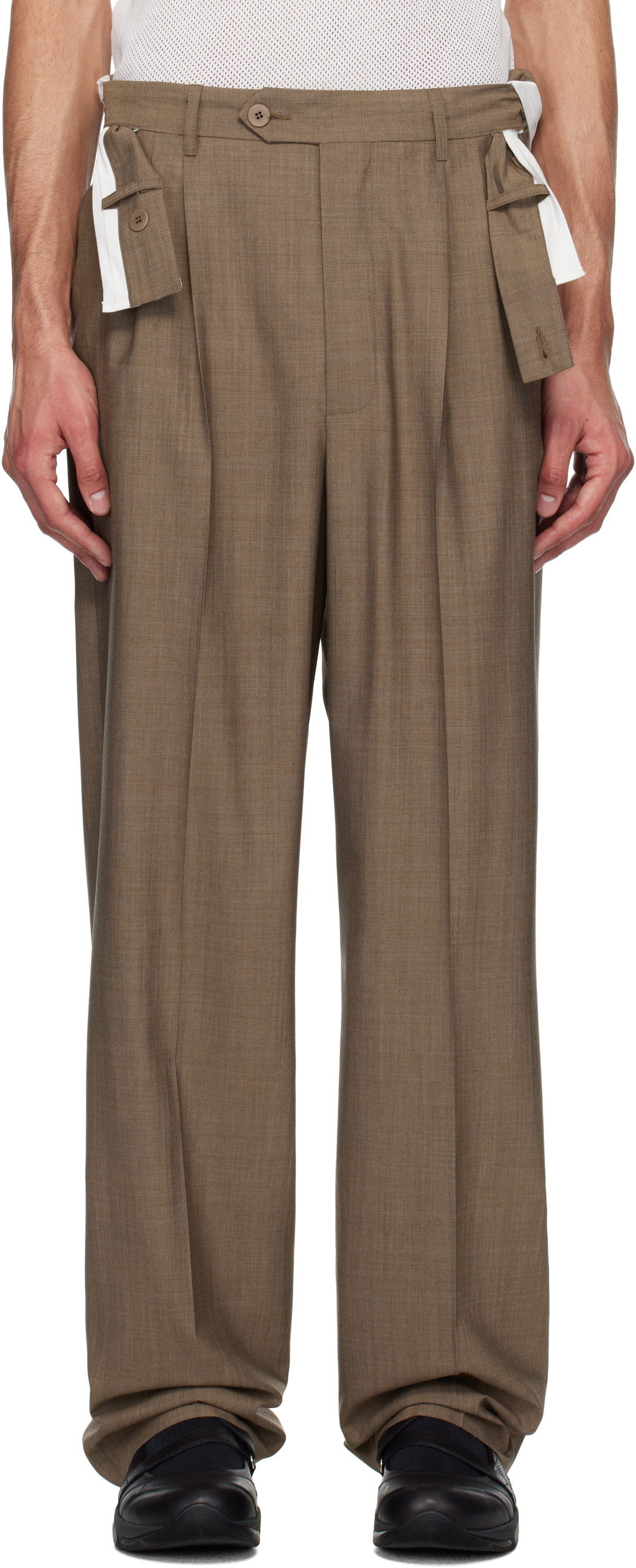 Magliano Brown Link Double Pleats Trousers