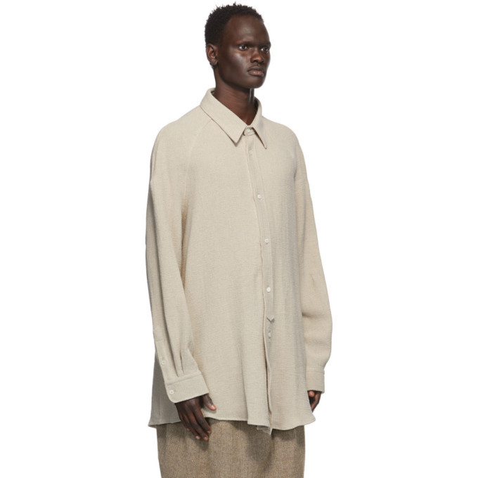 Hed Mayner Off-White Linen Raglan Shirt Hed Mayner